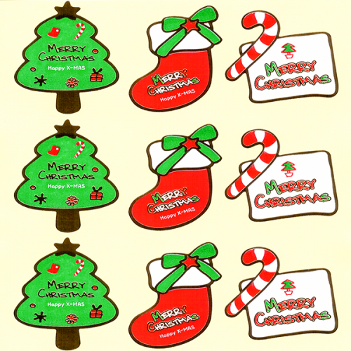 우성홈베이킹 스티커(크리스마스3종) 베이커리 포장꾸미기용