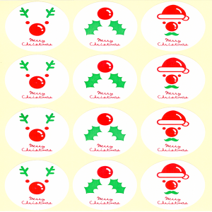 우성홈베이킹 스티커(크리스마스3종2) 베이커리 포장꾸미기용