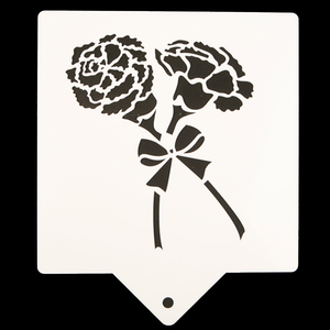 A-45더블카네이션스텐실(장식글자판)카네이션꽃모양스텐실