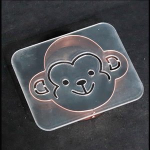 동으로만든 수제쿠키커터-원숭이얼굴(중)+스텐실(원숭이쿠키커터)