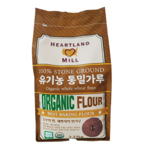 Heartland MILL 100% STONE GROUND Organic WHOLE WHEAT FLOUR(유기농통밀가루) 2.27kg 밥스레드밀BOB&#039;S RED MILL 대체품-배송지연가능상품